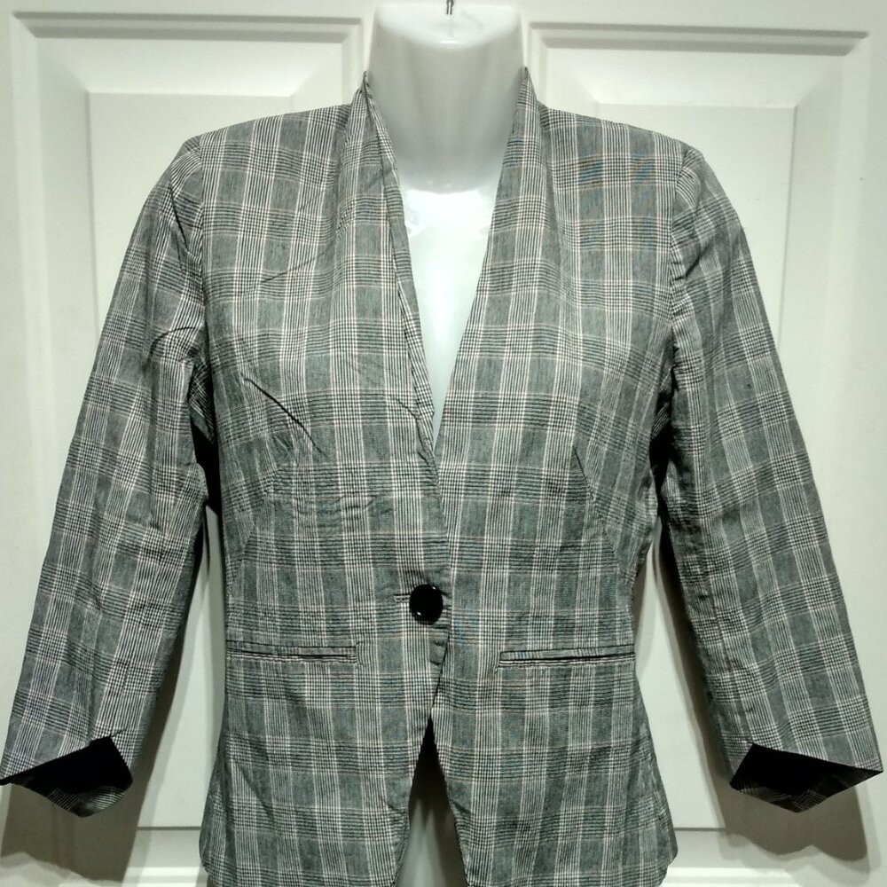 SLATE & WILLOW WOMEN'S JACKET PRINT CHECKED PATTERN SIZE 0